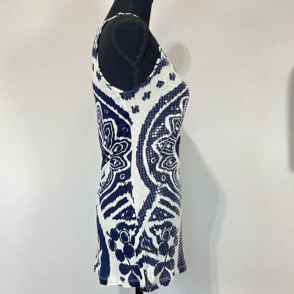 I.N.C. International Concepts Sequin Sleeveless Top Sz Small Women’s Blue White - Picture 4 of 12